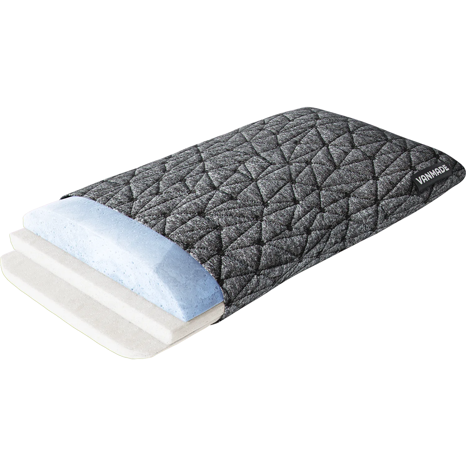 Vanmade Nackenkissen, Hoehenverstellbar, mit dunklem Bezug