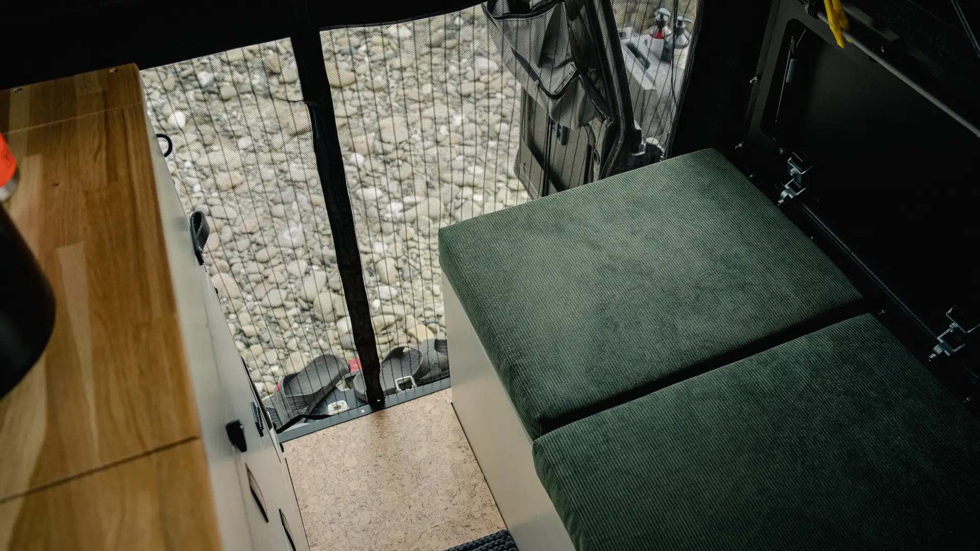 Draufsicht, Vanmade Polster nach Mass, Farbe Kaktus, Stoff Cord