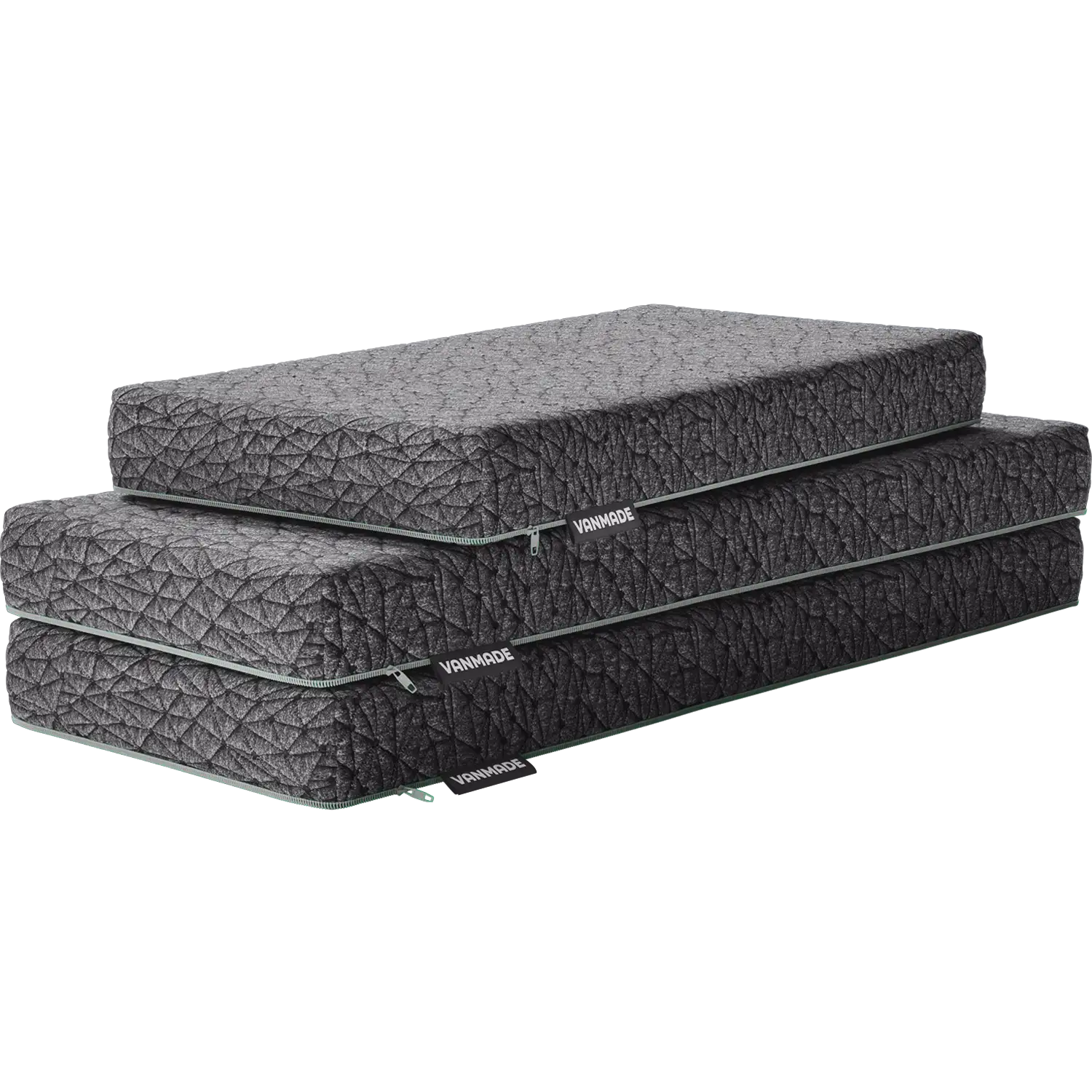 Matratze auf Mass aus vielen Teilen bestehend, fuer alle Fahrzeuge, dunkler Bezug